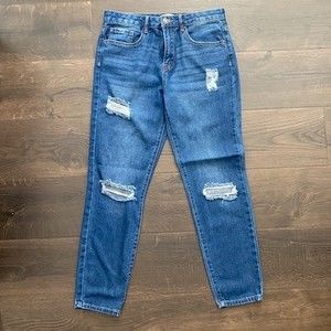 Forever 21 Distressed High Rise Jeans Ripped Y2K Street Style  Sz 27